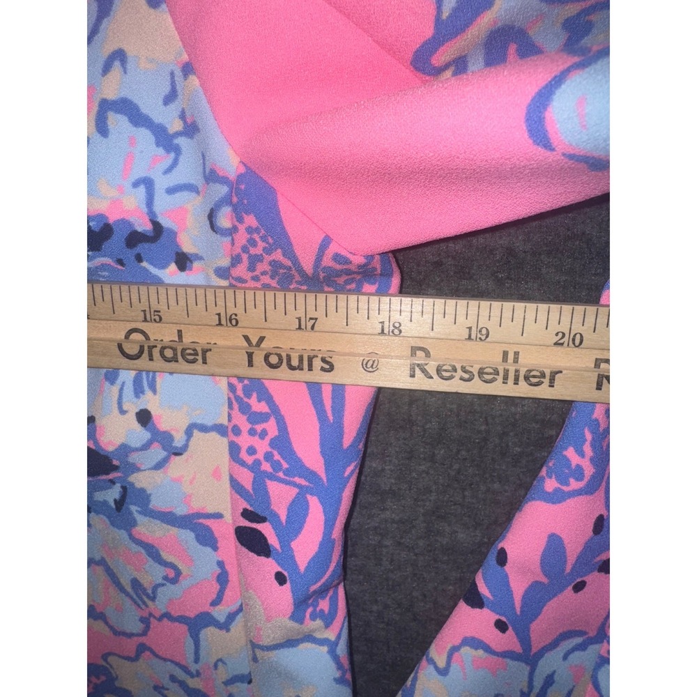 Lilly Pulitzer Gwenlyn Dress Pink Blue Floral Zip Flared Sleeve Size 2 NEW - Picture 8 of 11